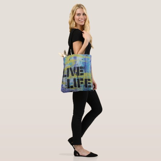 Tote Bag Message Abstrait Live Life (Sur le modèle)