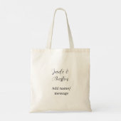 Tote Bag Message de nom de couple de mariage date romantiqu (Dos)