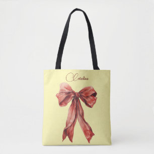 Tote Bag Message d'encouragement émotionnel Bow rouge