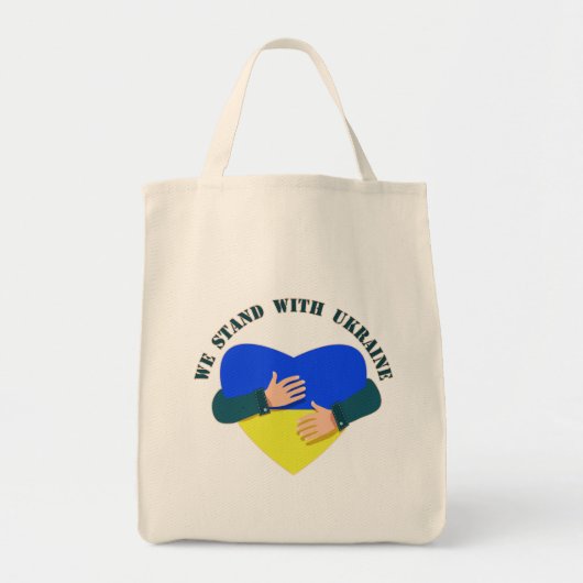 Tote Bag Message inspirant Nous sommes avec l'Ukraine (Devant)