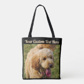 Tote Bag Message personnalisé noir Doigt Goldendoodle (Dos)