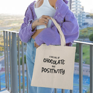 Tote Bag Message personnel de chocolat et de positivité