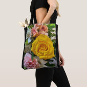 Tote Bag Message rose jaune (De près)