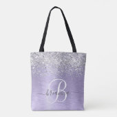 Tote Bag Métal brossé violet Parties scintillant d'argent N (Dos)