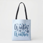 Tote Bag Météo d'hiver - Typographie des Fêtes Neiges (Devant)