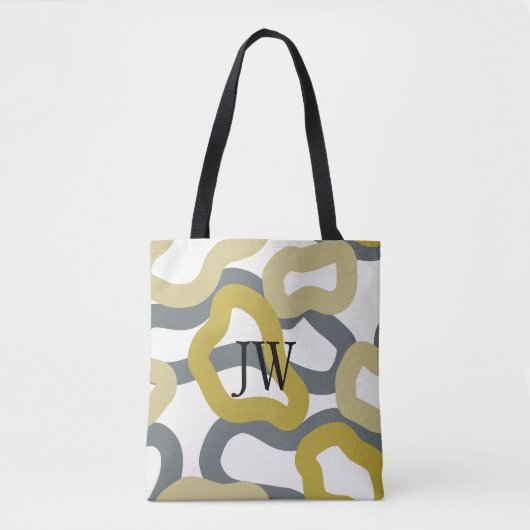 Tote Bag Métro moderne Monogramme Gold Grey (Devant)