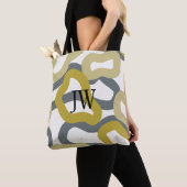 Tote Bag Métro moderne Monogramme Gold Grey (De près)