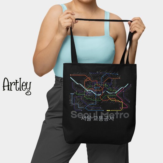 Tote Bag Métro Séoul Métro Carte Corée Voyageur