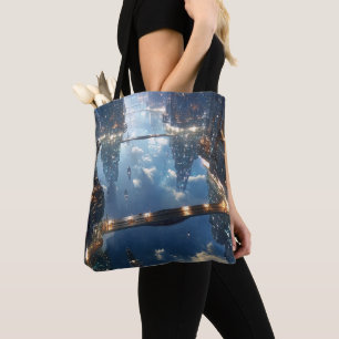 Tote Bag Métropole flottante dans le ciel