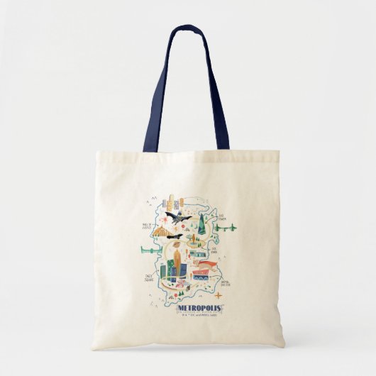 Tote Bag Metropolis Story Book Map (Devant)