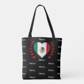 Tote Bag Mexico Flag & Heart, mode/sport du drapeau mexicai (Dos)