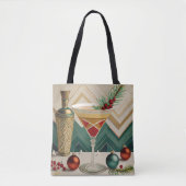 Tote Bag Mi-Siècle Cocktail de Noël Fête Happy Hour (Devant)