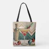 Tote Bag Mi-Siècle Cocktail de Noël Fête Happy Hour (Dos)