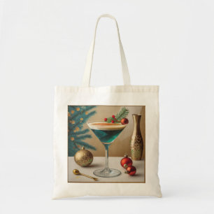 Tote Bag Mi-Siècle Cocktail de Noël Fête Happy Hour