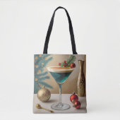 Tote Bag Mi-Siècle Cocktail de Noël Fête Happy Hour (Devant)