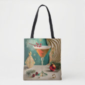 Tote Bag Mi-Siècle Cocktail de Noël Fête Happy Hour (Devant)