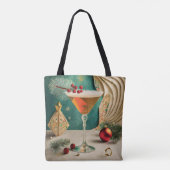 Tote Bag Mi-Siècle Cocktail de Noël Fête Happy Hour (Dos)