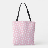 Tote Bag Mi-Siècle Moderne Bébé rose et blanc Motif (Dos)
