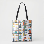 Tote Bag Mi-siècle Moderne Rétro Élégants Tablettes De Cuis (Devant)
