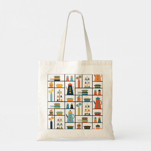 Tote Bag Mi-siècle Moderne Rétro Élégants Tablettes De Cuis (Dos)