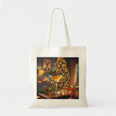 Tote Bag Mi-Siècle Noël Joyeux & Cocktail lumineux (Devant)