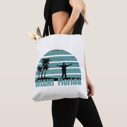 Tote Bag Miami Beach Floride vintage (De près)