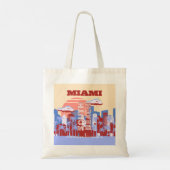 Tote Bag Miami Beach, Miami Travel Art, Retro (Dos)