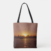 Tote Bag Miami Sunset Skyline (avec texte personnalisable e (Dos)