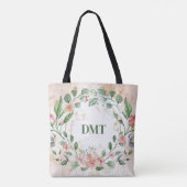 Tote Bag Micah 6:8 Do Justice Rose Vert Aquarelle Florale (Dos)