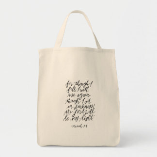 Tote Bag Micah 7:8 Handleted Bible Verse Quote