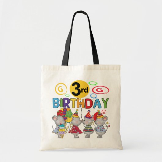Tote Bag Mice 3e anniversaire T-shirts et cadeaux (Devant)
