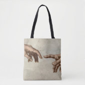 Tote Bag Michaelangelo mains création adam dieu (Devant)