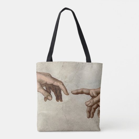 Tote Bag Michaelangelo mains création adam dieu (Dos)