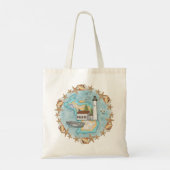 Tote Bag Michigan Shells Lighthouse  (Dos)