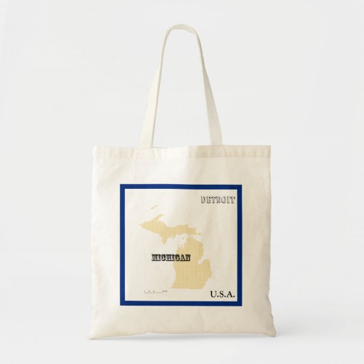 Tote Bag - Michigan State Map with City (Devant)