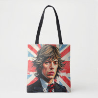 Mick Jagger Rolling Stones devant un Union Jac