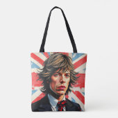 Tote Bag Mick Jagger Rolling Stones devant un Union Jac (Dos)