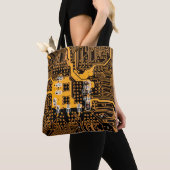 Tote Bag Microschéma texture illustration puce, micro, back (De près)