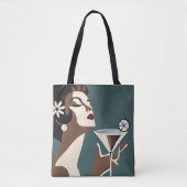 Tote Bag Mid Century Modern Art The Martini DIva (Devant)