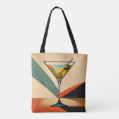 Tote Bag Mid Century Modern Color Block Martini Art (Dos)