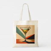 Tote Bag Mid Century Modern Color Block Martini Art (Dos)