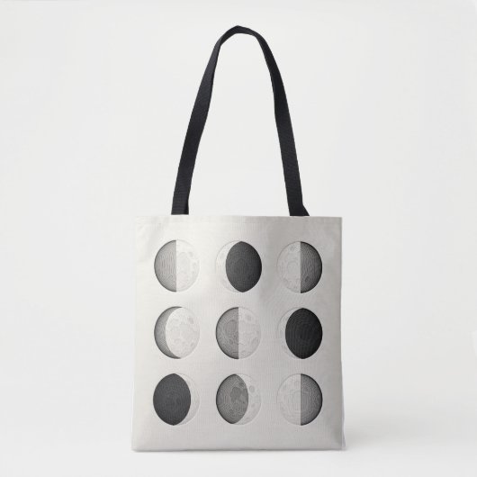Tote Bag Mid-Century Modern Moon Phases Poster | Bauhaus  (Devant)
