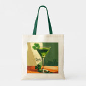 Tote Bag Mid Century Modern Shamrock Martini Sláinte! (Dos)