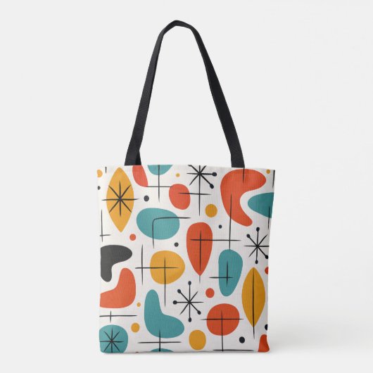 Tote Bag Mid Century Modern Starburst Pattern (Dos)