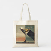 Tote Bag Mid Century Moderne 2 Olive Martini Cocktail Heure (Dos)