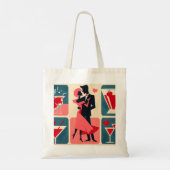 Tote Bag Mid Century moderne Valentine Dancing Couple (Dos)