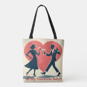 Tote Bag Mid Century Valentine Hip Martini Dancing Couple (Dos)