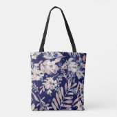Tote Bag Midnight Indigo Eucalyptus & Blueberry Botanical (Dos)