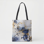 Tote Bag Midnight Sapphire Marble with Gold Threads (Devant)