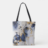 Tote Bag Midnight Sapphire Marble with Gold Threads (Dos)